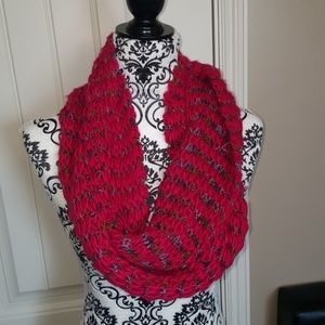 Fun knitted infinity scarf